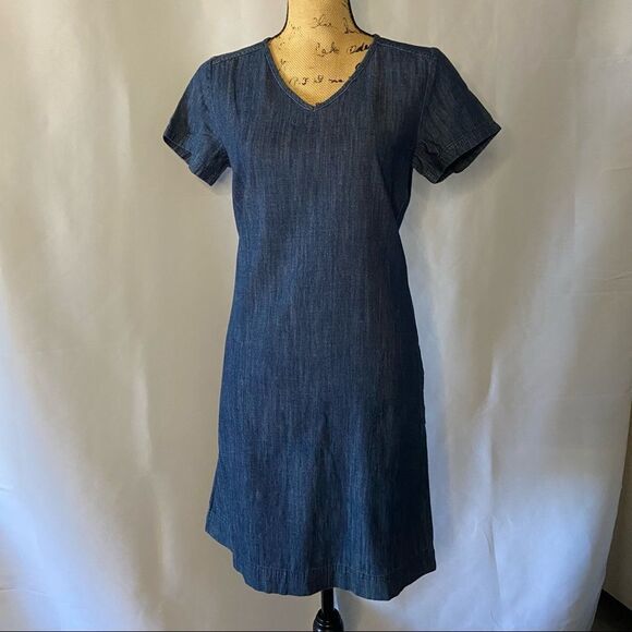 MERONA Blue Denim Straight Mini-to-Midi Dress XSmall - Picture 2 of 10